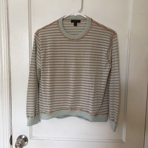 J. Crew Mint/Gold Striped Sweater